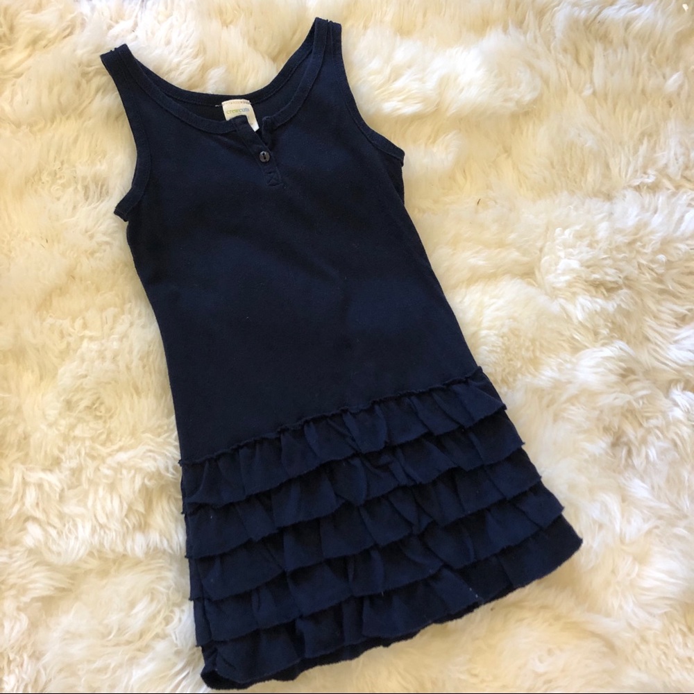 •CREWCUTS•  Size 3 Navy ruffle hem dress.
